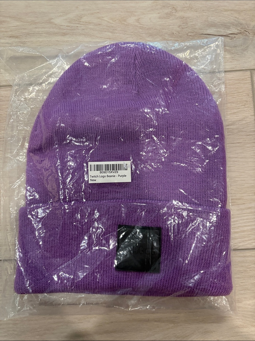 NWOT Purple Beanie with “Twitch” gaming logo on Front Patch